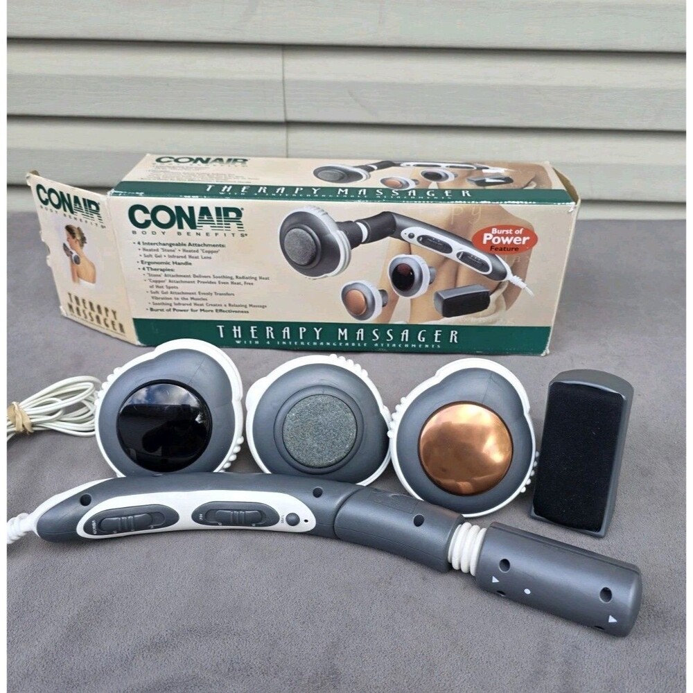 Conair Body Benefits Triple Therapy Massager w/Heat +Attachments WM30HS TESTED